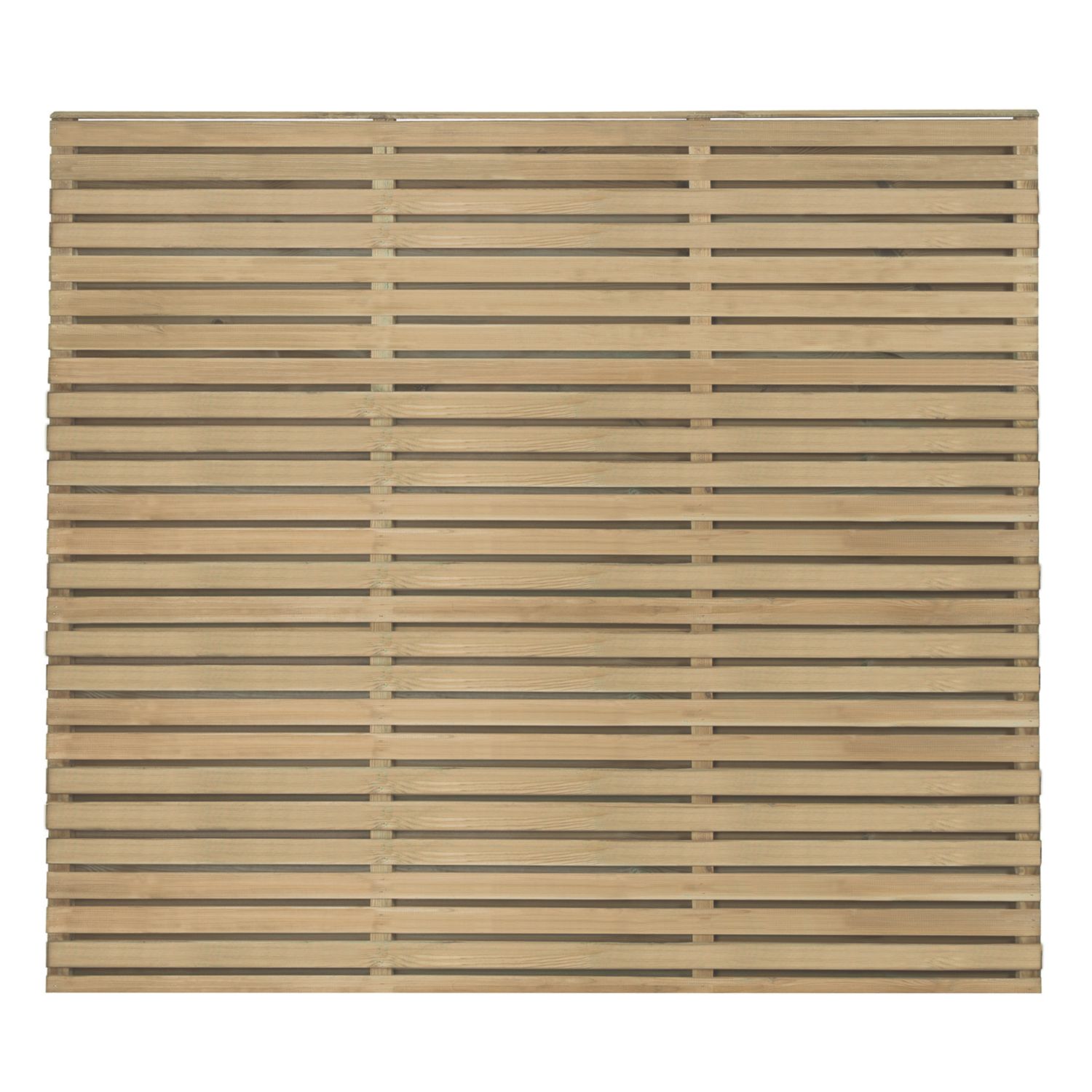 Forest Double-Slatted Fence Panels Natural Timber 6' x 5' Pack of 3 (668KP)