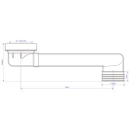 McAlpine WCLO-40 Rigid 400mm Offset ABS WC Connector White 530mm