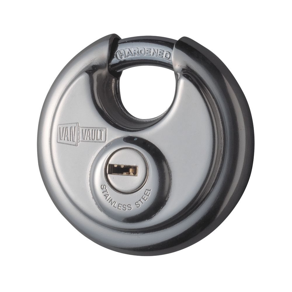 Van Vault Stainless Steel Keyed Alike Disc Padlock 70mm Screwfix