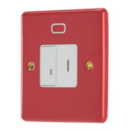 Contactum  13A Switched Secret Key Fused Spur with Neon Red with White Inserts