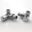 Towelrads  15mm x 1/2" Chrome Corner Designer Manual Radiator Valve & Lockshield  2 Pack