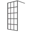 Triton Neo  Framed Grid Showerwall  Black 900mm x 2000mm