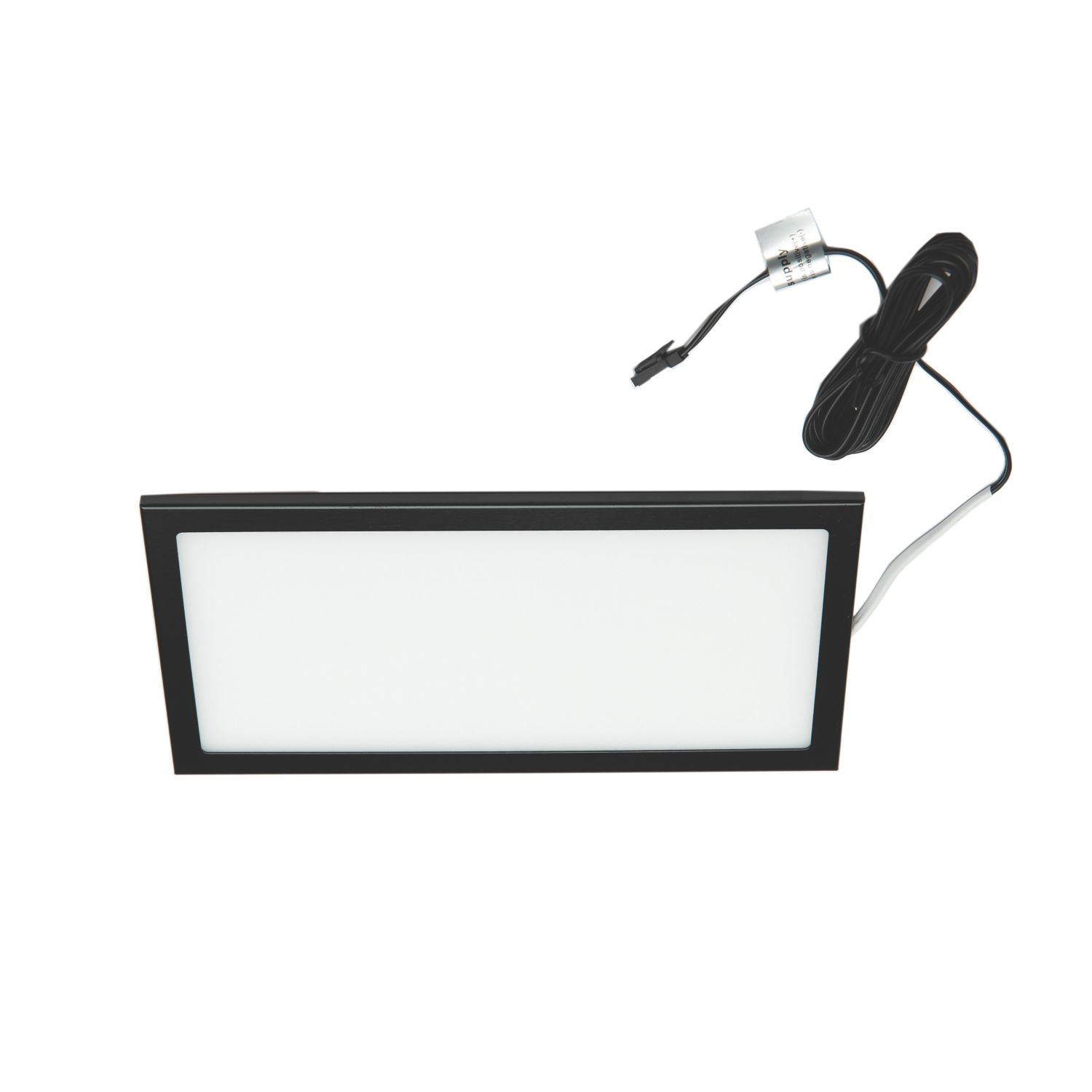 VEW Slim Rectangular LED Cabinet Light Black 6W 280lm (668TW)