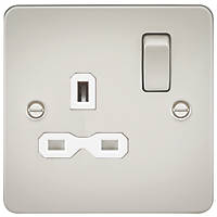 Knightsbridge  13A 1-Gang DP Switched Single Socket Pearl  with White Inserts