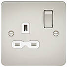 Knightsbridge  13A 1-Gang DP Switched Single Socket Pearl  with White Inserts