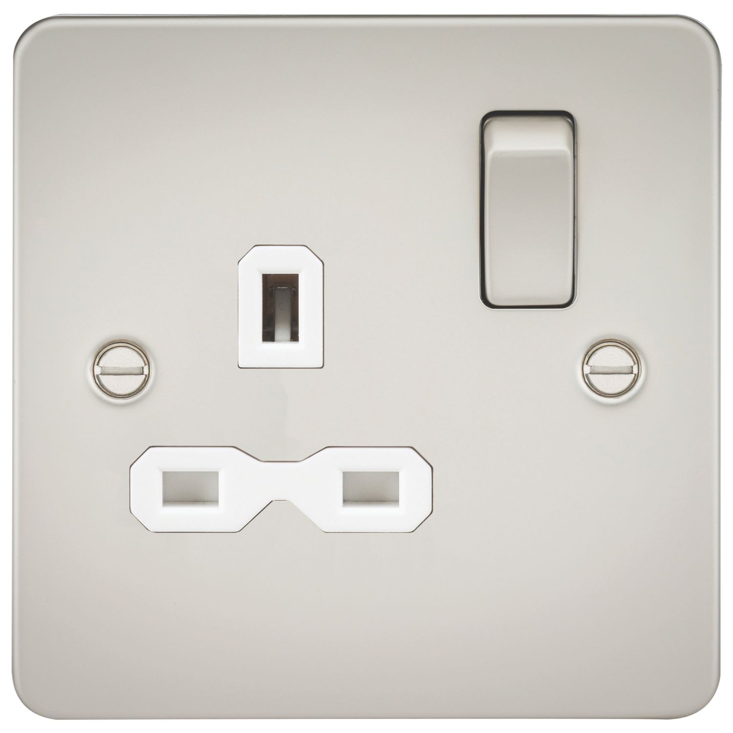 Knightsbridge 13A 1-Gang DP Switched Single Socket Pearl with White Inserts (668TX)