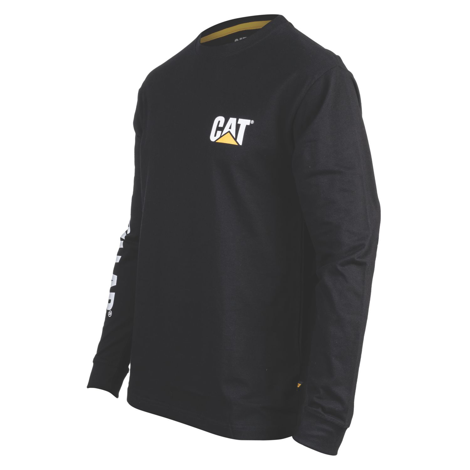 CAT Trademark Banner Long Sleeve T-Shirt Black X Large 46-48" Chest (668VF)