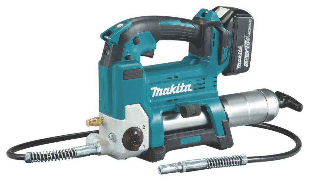 Makita DGP180RT 18V 1 x 5.0Ah LiIon LXT Cordless Grease Gun Screwfix