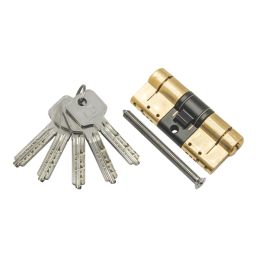 Smith & Locke Fire Rated 3 Star Diamond Double Cylinder Lock 35-35 (70mm) Polished Brass