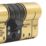 Smith & Locke Fire Rated 3 Star Diamond Double Cylinder Lock 35-35 (70mm) Polished Brass