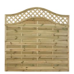 Forest Prague  Lattice Curved Top Fence Panels Natural Timber 6' x 6' Pack of 4