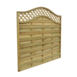 Forest Prague  Lattice Curved Top Fence Panels Natural Timber 6' x 6' Pack of 4