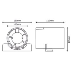 Xpelair Airline ALL100 4" Axial Inline Bathroom Shower Extractor Fan Kit With LED Light  White/Chrome 220-240V