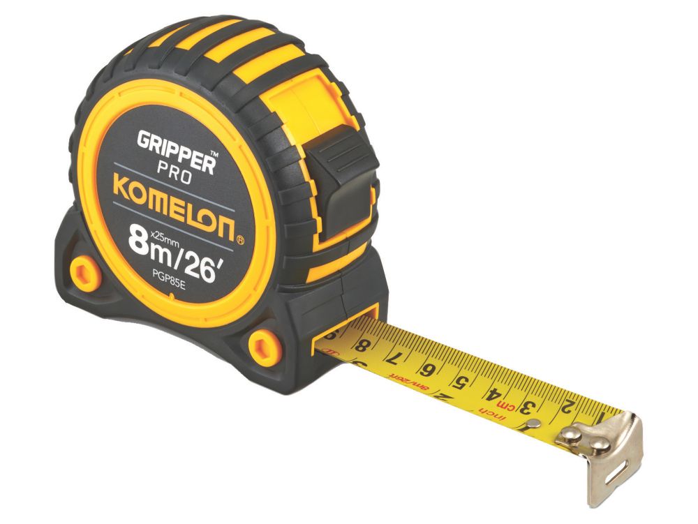 Komelon Gripper Pro 8m Tape Measure Screwfix