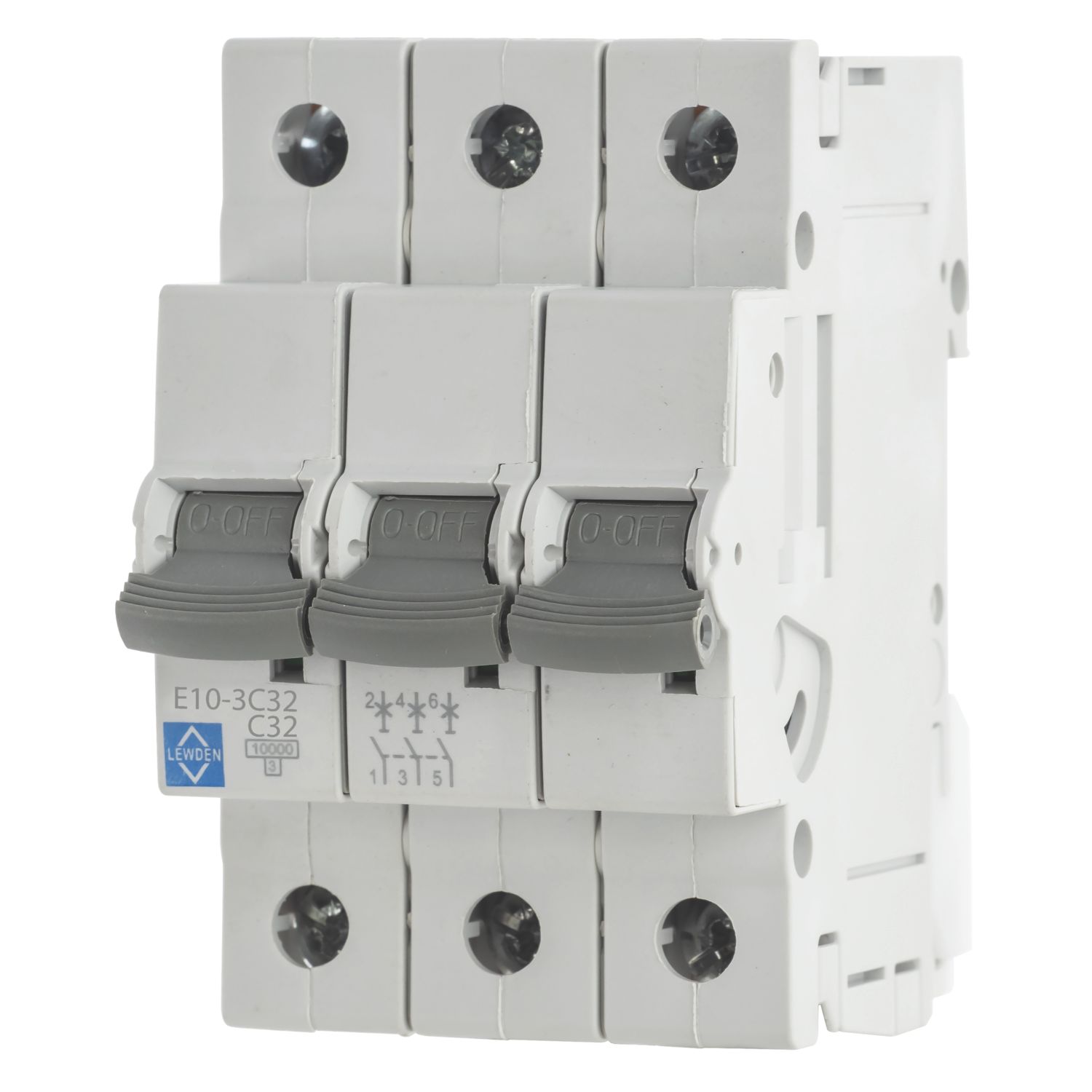 Lewden E10 32A 3-Pole C Curve 3-Phase MCB (669HM)
