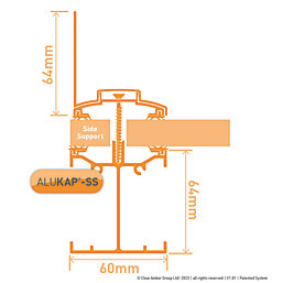 ALUKAP-SS Brown 0-100mm Low Profile Glazing Wall Bar 2000mm x 60mm