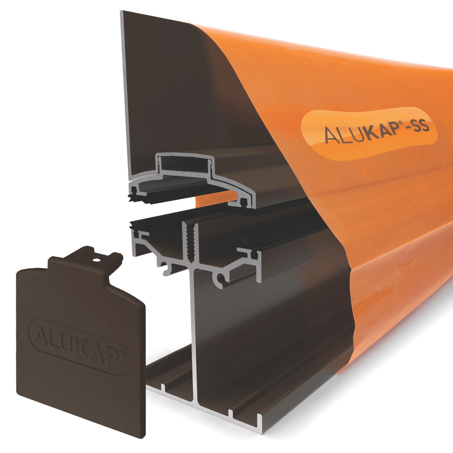 ALUKAP-SS Brown 0-100mm Low Profile Glazing Wall Bar 2000mm x 60mm (669JC)