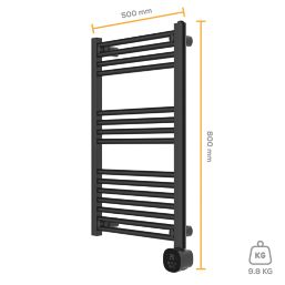 TCP  Smart Electric Towel Radiator 800mm x 500mm Black 1700BTU