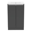 Newland  Double Door Floor Standing Vanity Unit with Basin Matt Midnight Mist 500mm x 450mm x 840mm