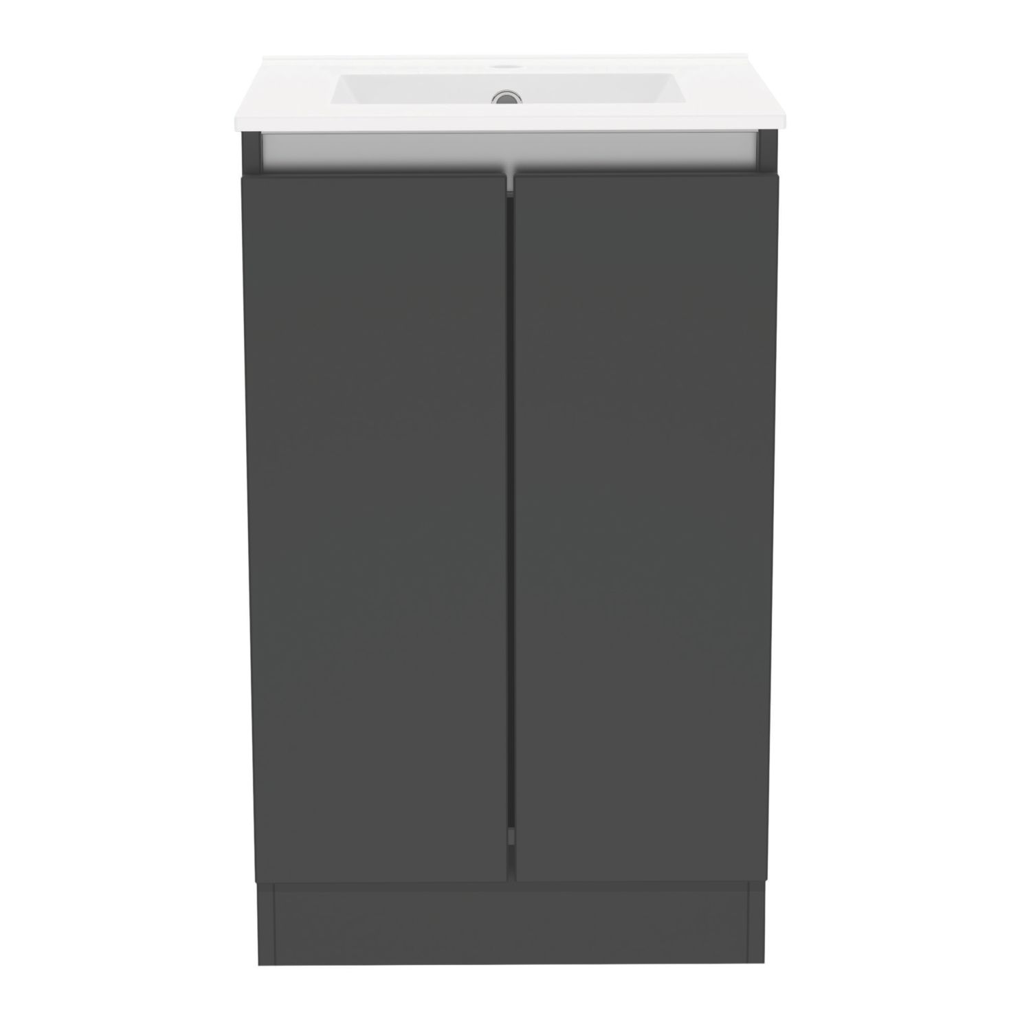 Newland Double Door Floor Standing Vanity Unit with Basin Matt Midnight Mist 500mm x 450mm x 840mm (669RN)