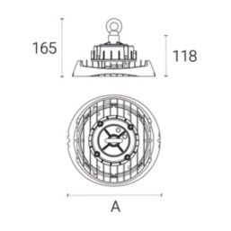 4lite  Maintained Emergency LED Highbay Black 100W 13,000lm