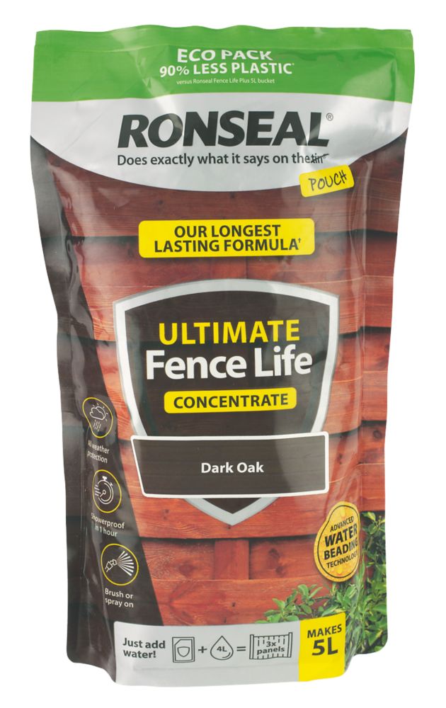 Ronseal Ultimate Fence Life Concentrate 950ml Dark Oak Shed & Fence Paint