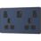 British General Evolve 13A 2-Gang SP Switched Socket + 3A 45W 2-Outlet Type A & C USB Charger Blue with Black Inserts