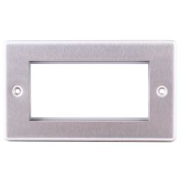 LAP  4-Module Modular Faceplate Brushed Stainless Steel