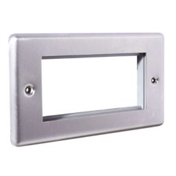 LAP  4-Module Modular Faceplate Brushed Stainless Steel