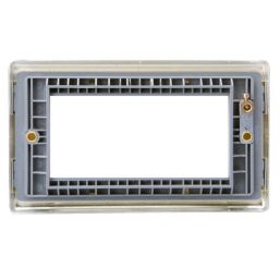 LAP  4-Module Modular Faceplate Brushed Stainless Steel