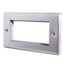 LAP  4-Module Modular Faceplate Brushed Stainless Steel