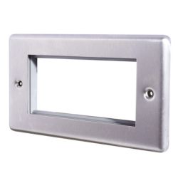 LAP  4-Module Modular Faceplate Brushed Stainless Steel