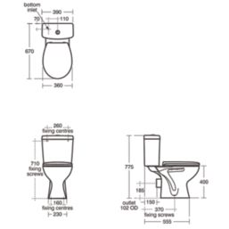 Armitage Shanks Sandringham 21  Close-Coupled Toilet Pack Dual-Flush 6Ltr