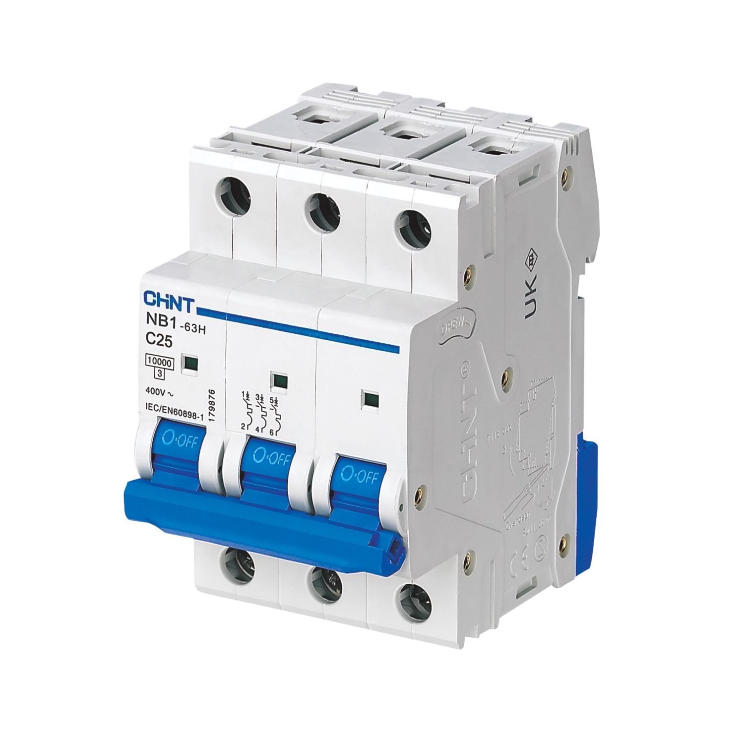 Chint NB1 25A TP C Curve 3-Phase MCB (6709V)