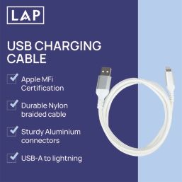 LAP USB-A to Lightning Charging Cable 1m