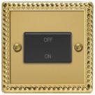 Varilight  10A 1-Gang 3-Pole Fan Isolator Switch Georgian Brass