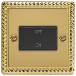 Varilight  10A 1-Gang 3-Pole Fan Isolator Switch Georgian Brass