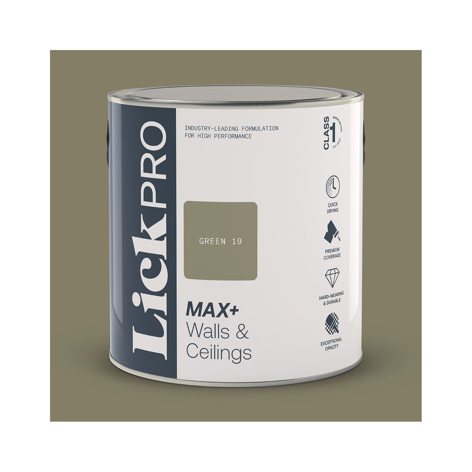 LickPro Max+ 2.5Ltr Green 19 Eggshell Emulsion Paint (670JY)