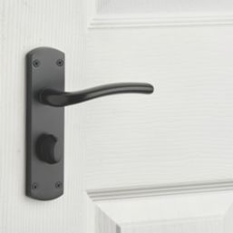 Designer Levers Goodrich Fire Rated Lever Bathroom Door Handle Pair Matt Black