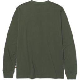 CAT Trademark Banner Long Sleeve T-Shirt Green Medium 38-40" Chest