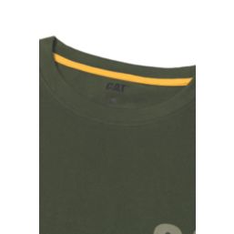 CAT Trademark Banner Long Sleeve T-Shirt Green Medium 38-40" Chest