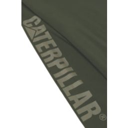 CAT Trademark Banner Long Sleeve T-Shirt Green Medium 38-40" Chest
