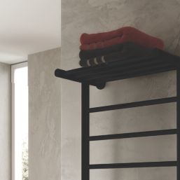 Reina 1190mm x 500mm 563BTU Black Flat Electric Towel Radiator