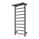 Reina 1190mm x 500mm 563BTU Black Flat Electric Towel Radiator