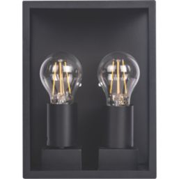 Luceco  Outdoor LED Flush-Mounted Decorative Wall Lantern Black 7W 810lm