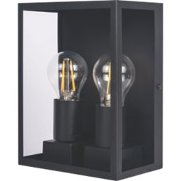 Luceco  Outdoor LED Flush-Mounted Decorative Wall Lantern Black 7W 810lm