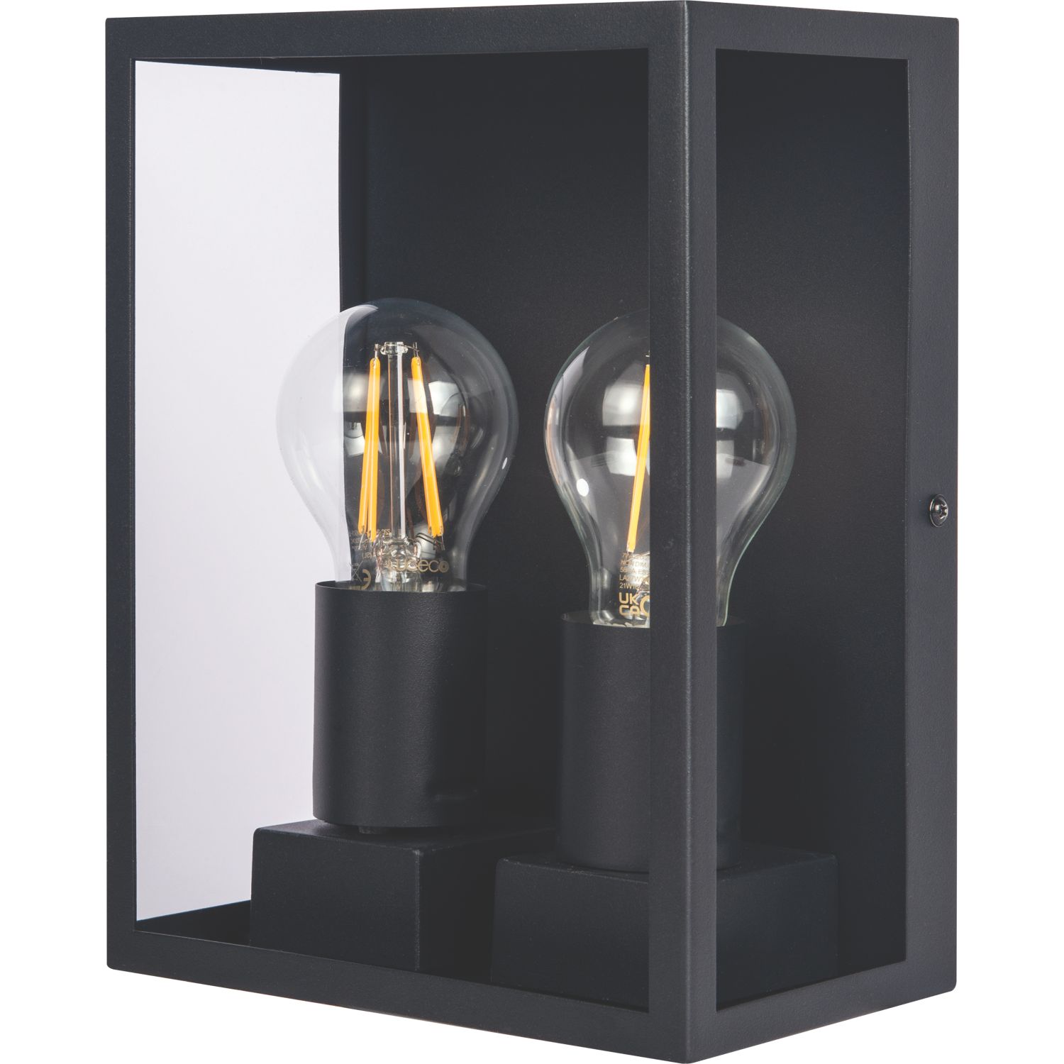 Luceco Outdoor LED Flush-Mounted Decorative Wall Lantern Black 7W 810lm (670PV)