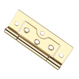 Smith & Locke Polished Brass  Door Hinge 75mm x 33mm 2 Pack