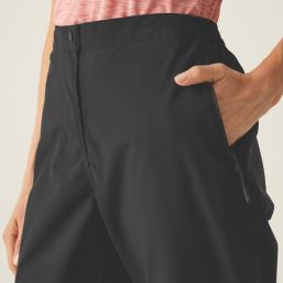 Regatta Highton Waterproof Womens Overtrousers Black X Large 38" W 33" L