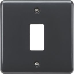 Knightsbridge Part M 1-Module Grid Faceplate Anthracite